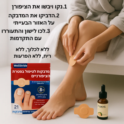 מדבקות חידוש לציפורניים פטרייתיות של WellStride