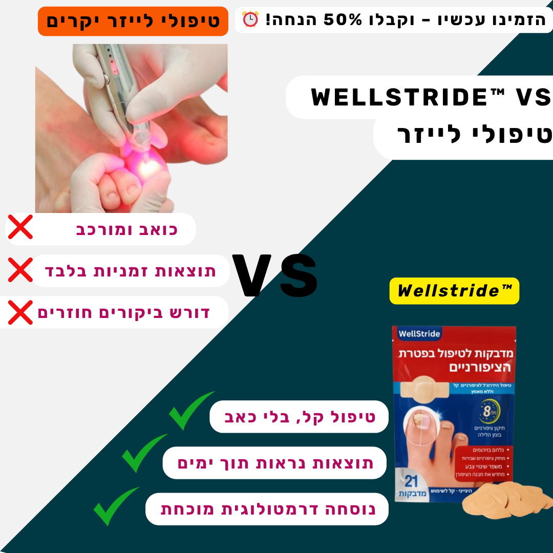 WellStride™ מדבקות לחידוש הציפורניים מפטרת